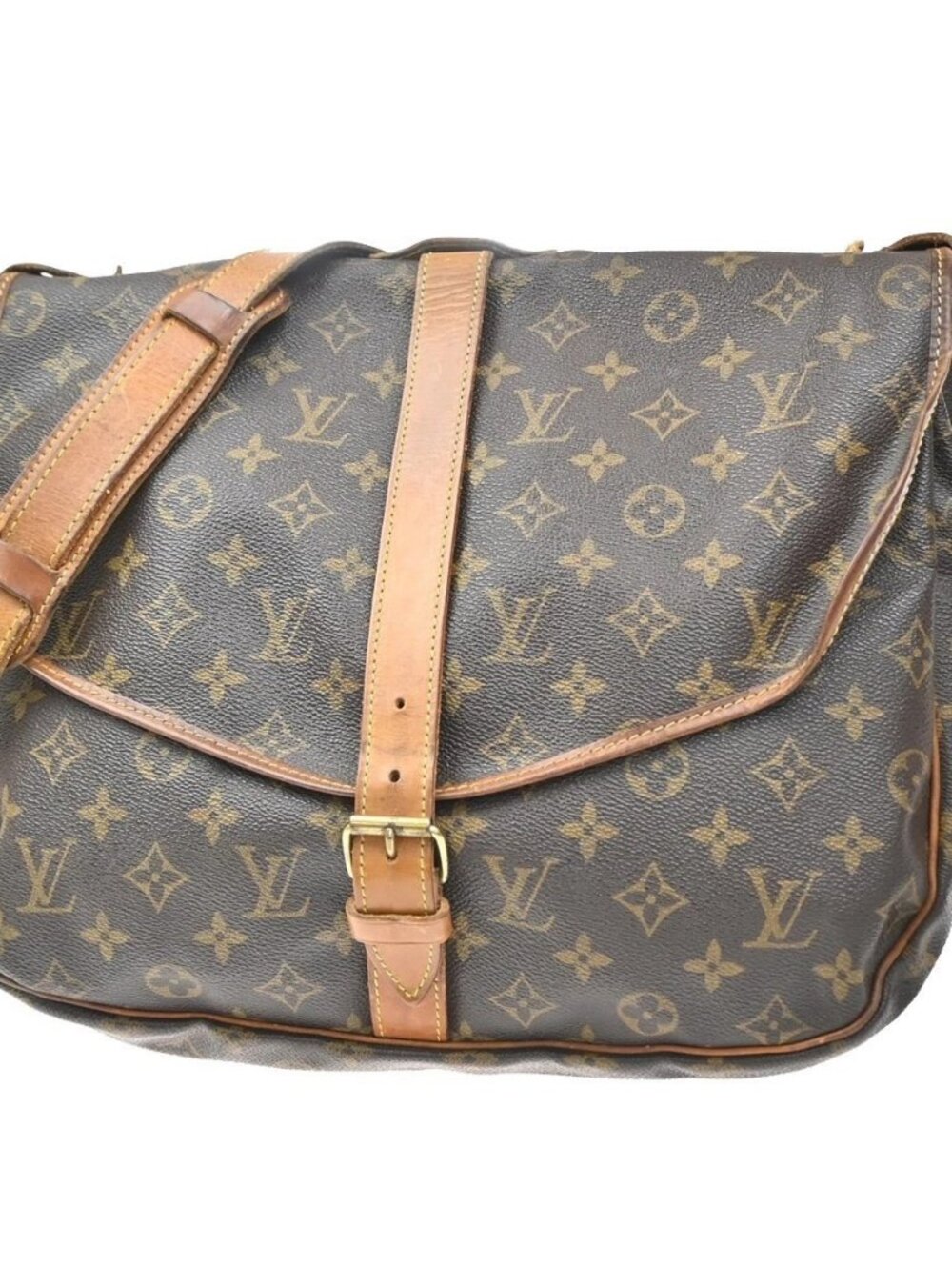 LOUIS VUITTON Saumur 35 Shoulder Bag Monogram Leather BN France M42254 82KD461